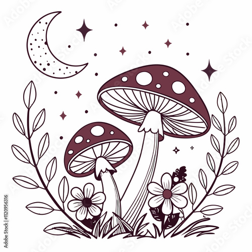 mushrooms in the grass