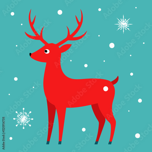 Christmas card with deer