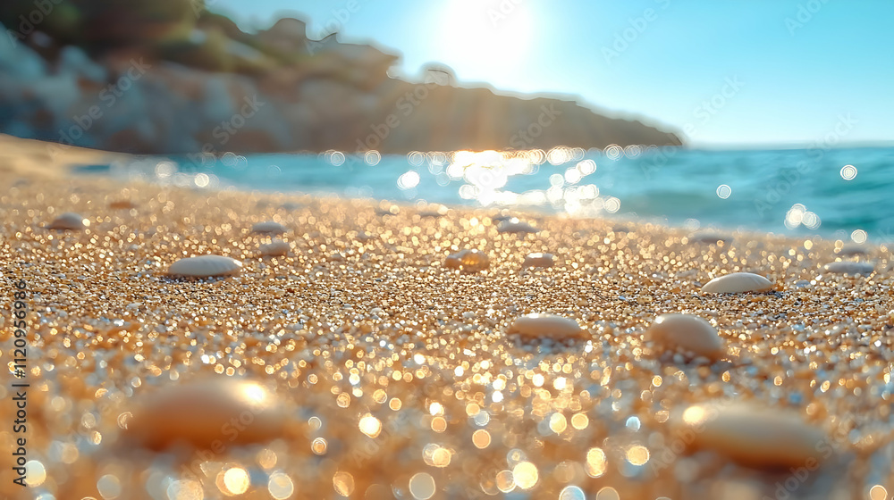 Golden Sands Sparkle: Beach, Ocean, Sunlight, Waves Golden Sands Sparkle: Beach, Ocean, Sunlight, Waves