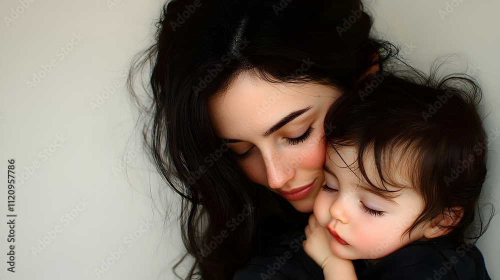 Mother's Gentle Embrace: A Child's Peaceful Sleep, Tender Love, Quiet Moments, Sweet Dreams, Heartfelt Connection, Unconditional Affection, Safe Haven, Tranquil Scene, Pure Joy, Emotional Bond. Mother's Gentle Embrace: A Child's Peaceful Sleep, Tender Love, Quiet Moments, Sweet Dreams, Heartfelt Connection, Unconditional Affection, Safe Haven, Tranquil Scene, Pure Joy, Emotional Bond.