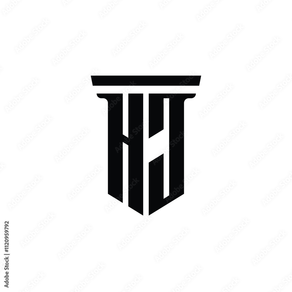 HJ monogram logo design letter text name symbol monochrome logotype alphabet character simple logo HJ monogram logo design letter text name symbol monochrome logotype alphabet character simple logo