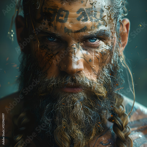Fierce Norse warriors confronting harsh, stormy elements, clad in coarse furs and battle-worn gear, evoking ancient sagas, maritime heritage, and the raw power of Nordic myth