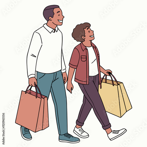 couple with shopping bags