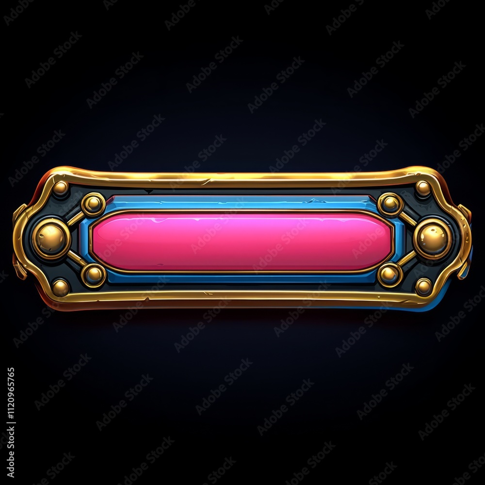 Ornate Golden and Pink Game User Interface Element Ornate Golden and Pink Game User Interface Element
