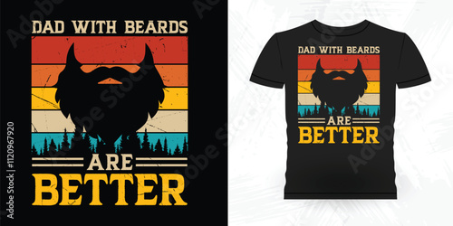 Dad Lover Father's Day Funny Beard Lover Retro Vintage Beard T-shirt Design