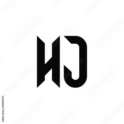 HJ monogram logo design letter text name symbol monochrome logotype alphabet character simple logo