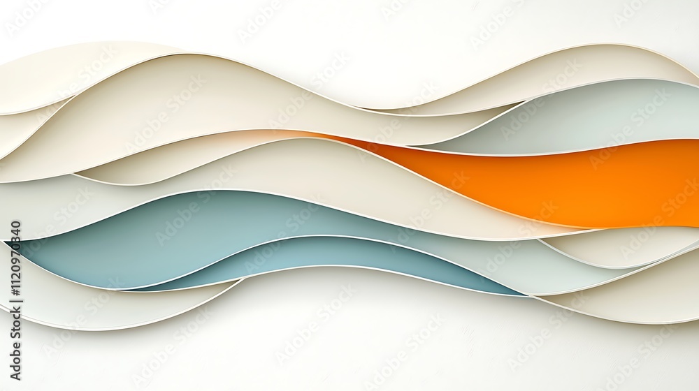 Modern art gallery creative paper waves and their artistic perspective in indoor spaces Modern art gallery creative paper waves and their artistic perspective in indoor spaces