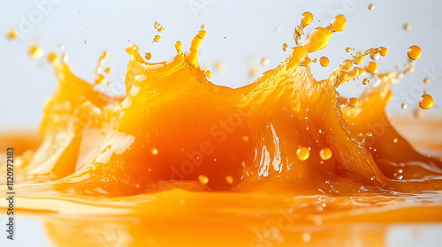 Orange Juice Splash: Vibrant Citrus Burst, Refreshing Drink, Zesty Texture,  Golden Hue, Sweet Taste.