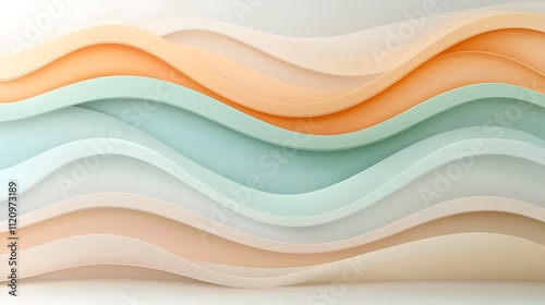 Artistic perspective on flowing waves colorful abstract design in a modern studio environment