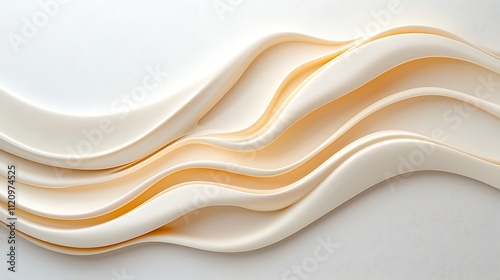 Side view of elegant white waves a minimalist artistic texture in a calm setting