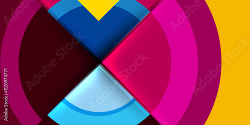 Techno circles and semi circles. Vector Illustration For Wallpaper, Banner, Background, Card, Book Illustration, landing page