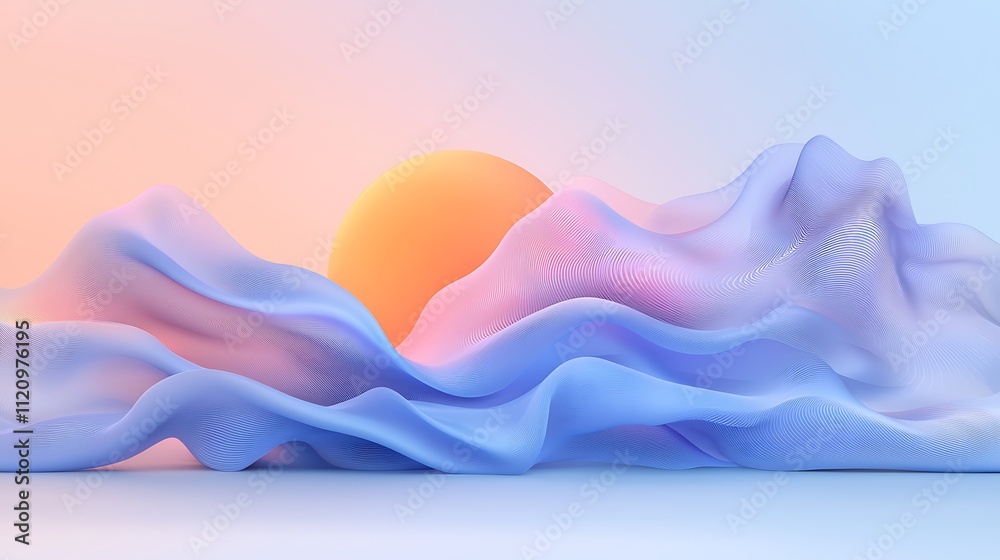 Visual serenity dynamic soft waves in abstract digital art for a calm artistic perspective Visual serenity dynamic soft waves in abstract digital art for a calm artistic perspective