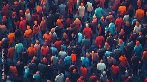 a large group of people standing in a crowd