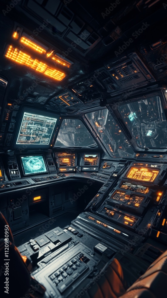 Futuristic Spaceship Cockpit - Advanced Technology