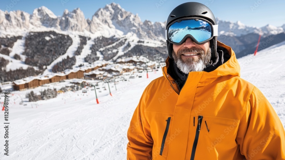 Ski instructor portrait snowy mountains close-up winter adventure Ski instructor portrait snowy mountains close-up winter adventure