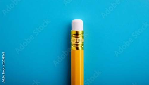 lead pencil on blue background