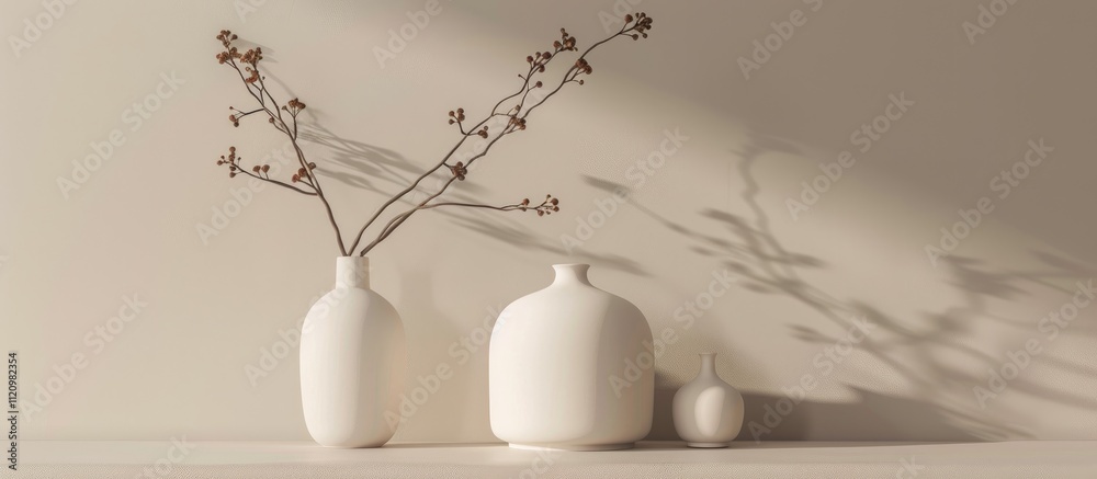 Minimalist Still Life with Vases and Dried Branches Minimalist Still Life with Vases and Dried Branches