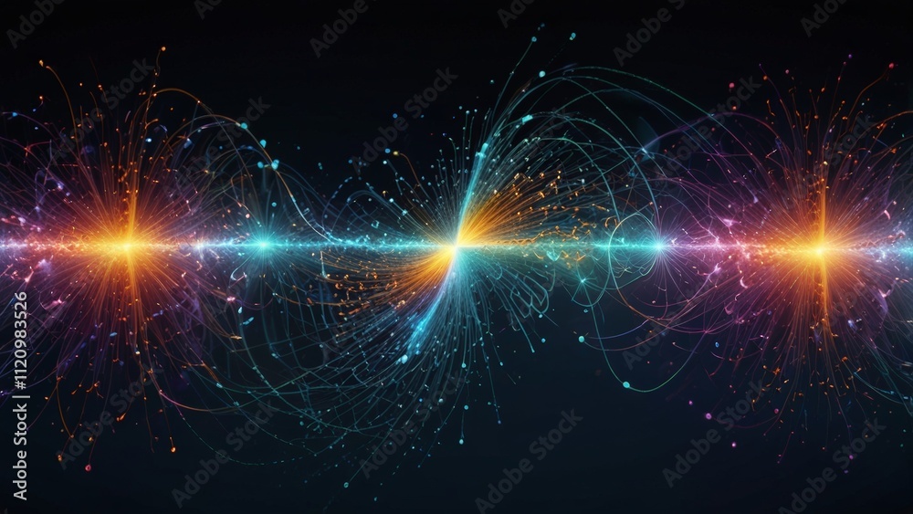Obraz premium Quantum superposition concept visualized with dual-state particles
