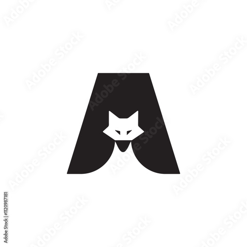 letter A fox logo design illustration