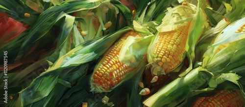 Fresh Corn on the Cob with Husks photo