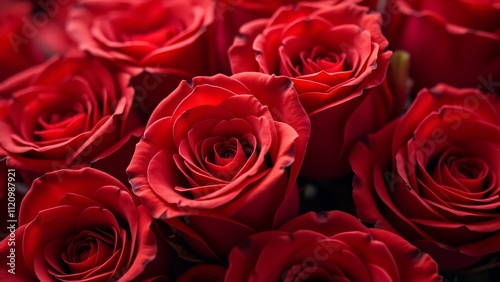 Close-up of Red Rose Petals, Elegant Valentine's and Wedding Background