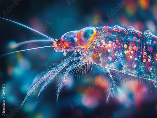 macro photograph of a water flea