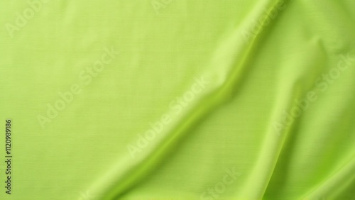 Ultra-Realistic Lime Green Linen Fabric Texture, Detailed Close-Up of Wrinkled, Smooth Surface for Design Projects