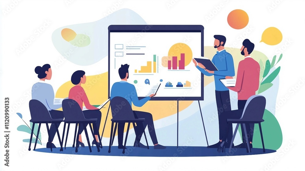 a group of people sitting at a table in front of a whiteboard a group of people sitting at a table in front of a whiteboard