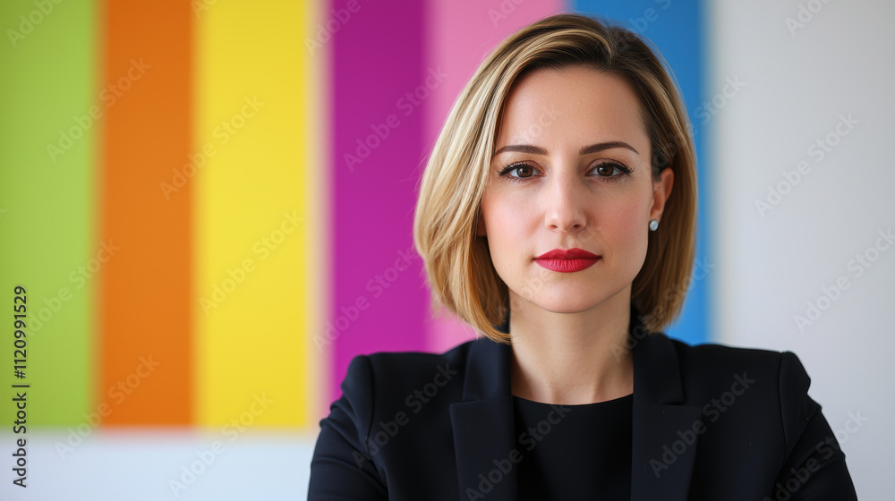 leader Woman inspiration Concept. Confident female CEO in corporate setting with vibrant colors leader Woman inspiration Concept. Confident female CEO in corporate setting with vibrant colors
