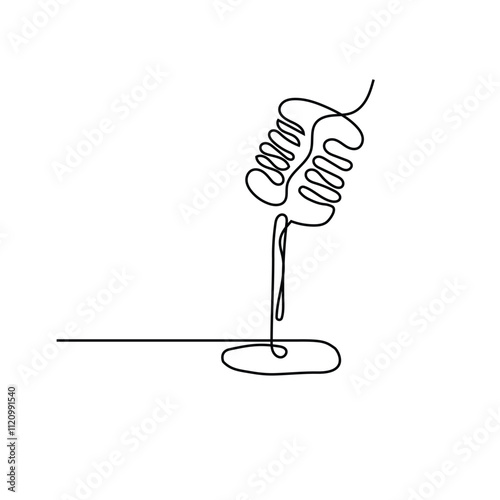simple line of podcast mic.minimals line concept.single continuous line drawing of podcast mic.vector illustration