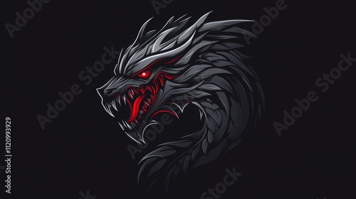 Logo a vector graphic of a dragons head