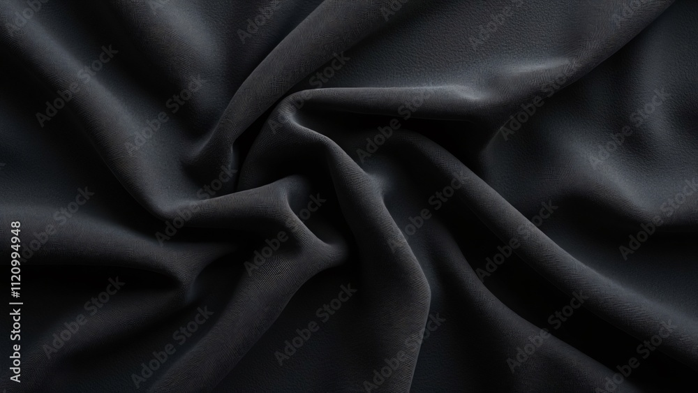 Fototapeta premium Dark Gray Fabric Texture, High-Res Photorealistic Black Cloth Background for Product Presentation