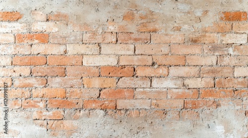 Brick wall with faded historic patterns, cozy lighting, rustic and warm feel, weathered texture, high detail