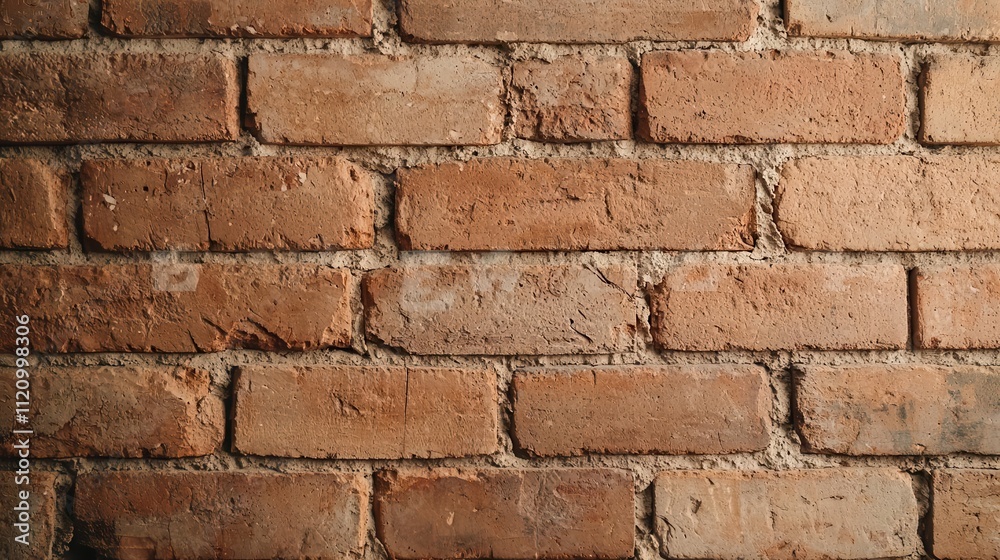 Brick wall with historic pattern textures, warm rustic ambiance, worn edges, closeup, cozy and inviting scene Brick wall with historic pattern textures, warm rustic ambiance, worn edges, closeup, cozy and inviting scene