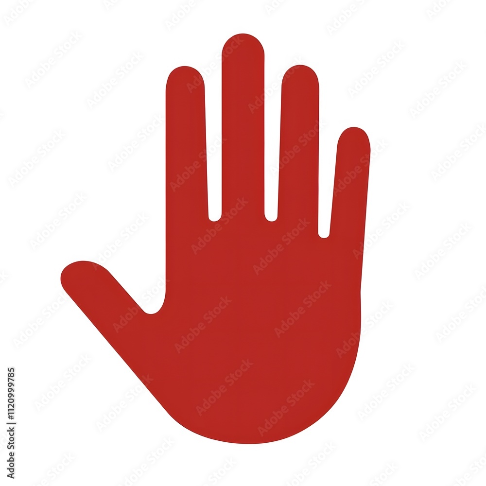 Red Hand Stop Sign: A Simple Graphic Design Red Hand Stop Sign: A Simple Graphic Design