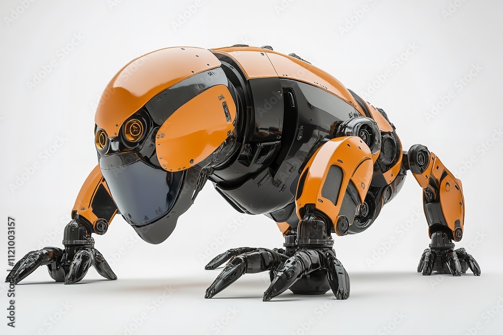 Robot puppy 3D render in excellent quality, isolated on a white backdrop. Generative Ai Robot puppy 3D render in excellent quality, isolated on a white backdrop. Generative Ai
