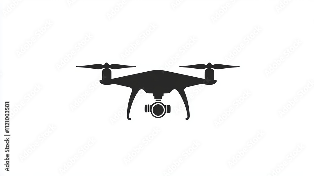 Flat vector graphic logo of a drone Flat vector graphic logo of a drone