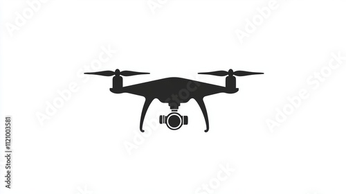 Flat vector graphic logo of a drone