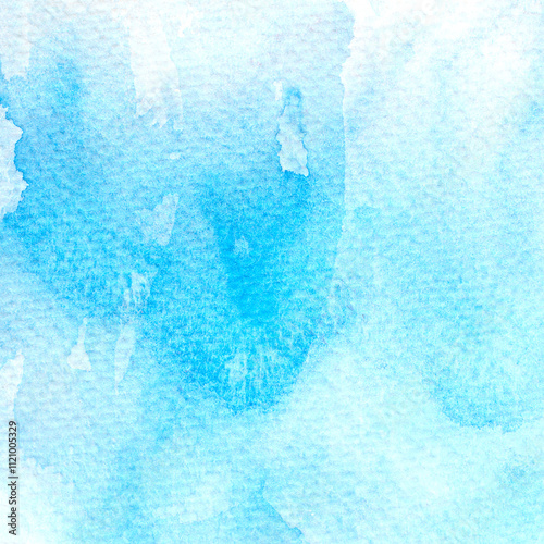 blue sky watercolor. closeup with clouds.