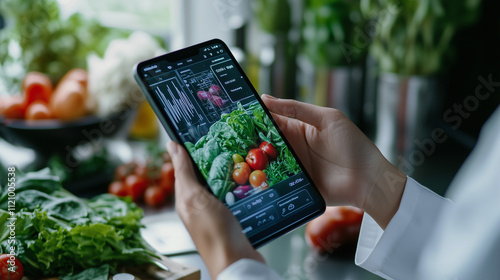 Futuristic AI-Driven Personalized Diet Plans: A digital platform that provides personalized diet recommendations based on AI analysis of health data. photo