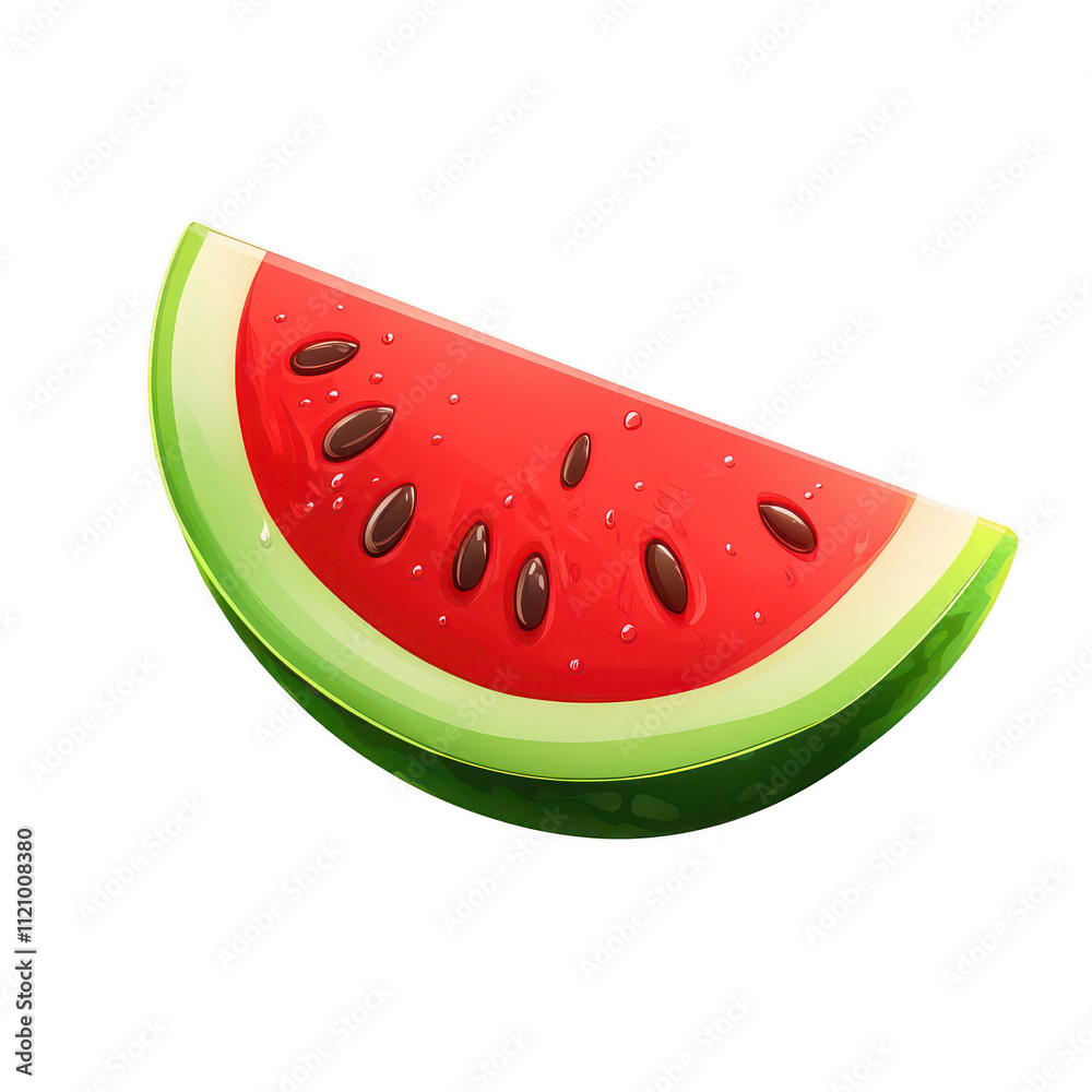 Fresh watermelon slice with vibrant colors and seeds