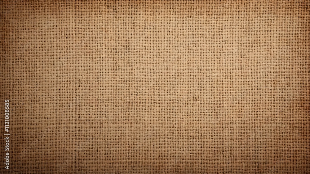 Fototapeta premium Rustic Brown Burlap Background, Vintage Canvas Texture with Brushwork Pattern - High-Resolution Fabric Backdrop for Design and Decoration