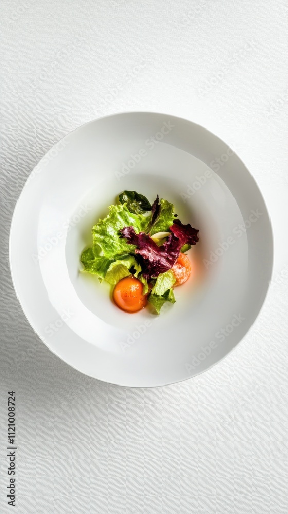 Elegant Salad Presentation On White Plate Elegant Salad Presentation On White Plate