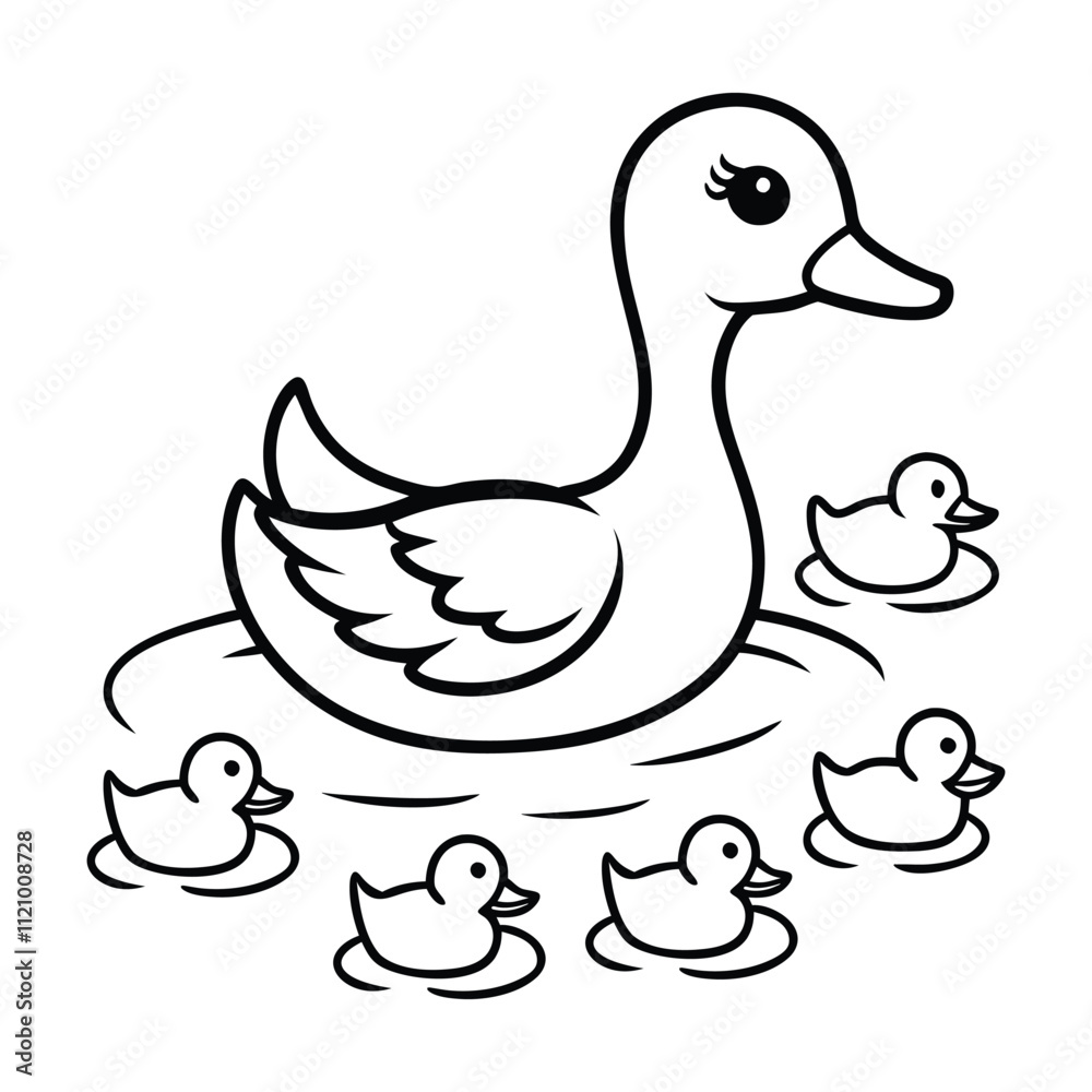 duck with ducklings duck with ducklings