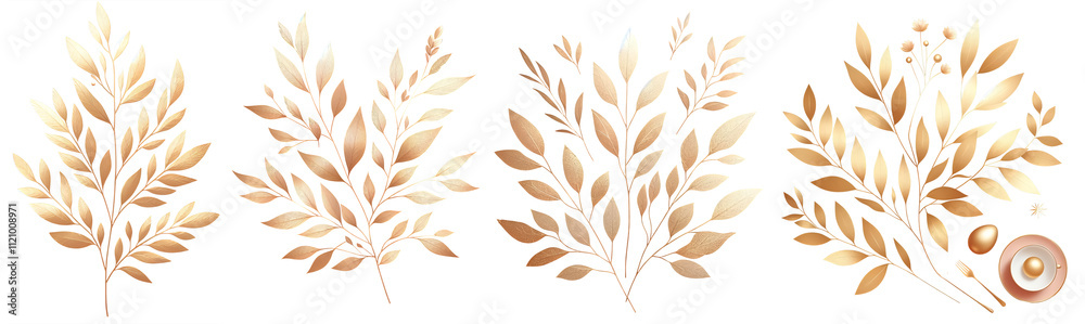 Gold leaves, glimpse of autumn's golden Hour, a luxurious delight png clipart cutout transparent isolated Gold leaves, glimpse of autumn's golden Hour, a luxurious delight png clipart cutout transparent isolated