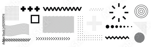 A collection of abstract shape designs, suitable for design elements such as backgrounds, brochures