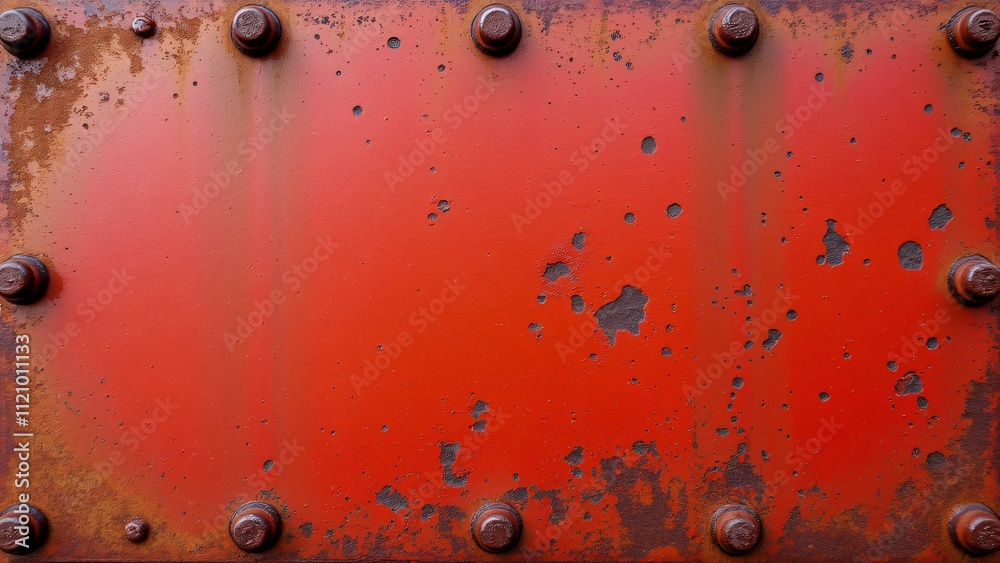 High-Resolution Texture of Red Rusted Metal Plate with Bolts ...
