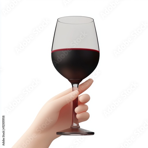 Wallpaper Mural A hand holding a wine glass isolated on white background for wine tasting promotions Torontodigital.ca