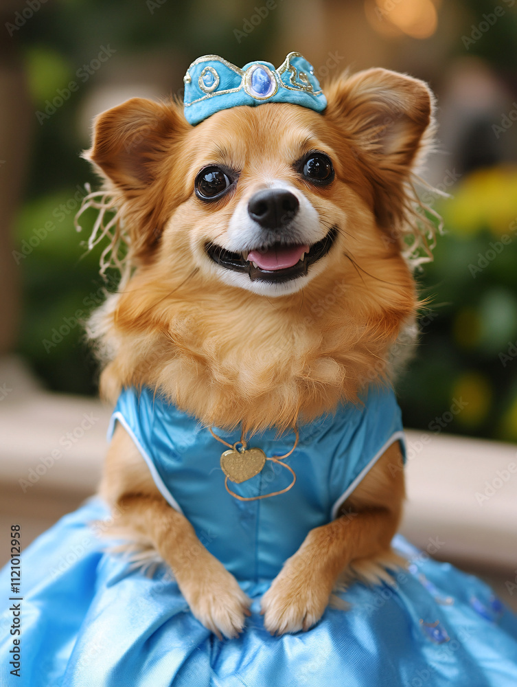 A photo of a dog dressed as a princess, showcasing adorable details and royal charm.
A photo of a dog dressed as a princess, showcasing adorable details and royal charm.