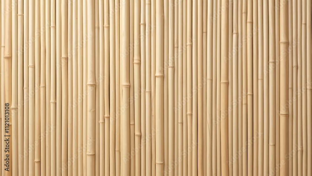 Fototapeta premium Beige Bamboo Texture Wallpaper Background, Natural Wood Grain Vertical Lines for Home & Office Decor